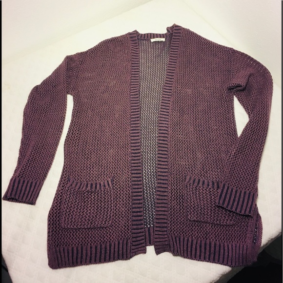 Mudd Sweaters - 🌿BEACHY KNIT CARDIGAN in RICH PURPLE With POCKETS